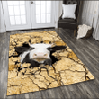 Dairy Cattle Crack 3D Rug Highlight For Home, Living Room & Outdoor Area Rug
