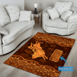 Personalized Name Bull Riding 3D Rug Vintage Style Highlight For Home, Living Room & Outdoor Area Rug