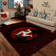 Celtic culture Triskelion Triple Red pattern 3D print Rug, Living Room & Outdoor Area Rug