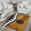 Guitar Piano Musical Instrument 3D Rug Highlight For Home, Living Room & Outdoor Area Rug