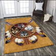 Amazing Four Wolves Dreamcatcher Native Rug Highlight For Home, Living Room & Outdoor Area Rug