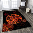 Satanic On Fire Premium Rug Highlight For Home, Living Room & Outdoor Area Rug