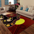 Aboriginal Flag Circle Dot Australia Indigenous Painting Art Rug Highlight For Home, Living Room & Outdoor Area Rug