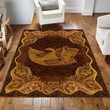 Love Bass Fish Antique Golden Frame 3D Printed Rug Highlight For Home, Living Room & Outdoor Area Rug