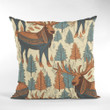 Deer Pattern Fall Home Decor Throw Pillow by Homeezone
