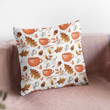 Cozy Fall Coffee Pattern Throw Pillow, Autumn Home Decor Pillow Case