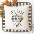 It's Fall Y'all Pillow Cover - Buffalo Check / Plaid, Fall / Autumn Pillow Cover