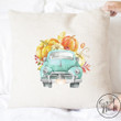 Old Truck Head On with Pumpkins Pillow Cover - Fall / Autumn Pillow Cover