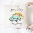 Farm Fresh Pumpkins Blue Truck Pillow Cover - Fall / Autumn Pillow Cover