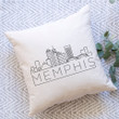 Memphis Skyline Pillow Cover
