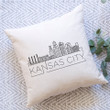 Kansas City Skyline Pillow Cover