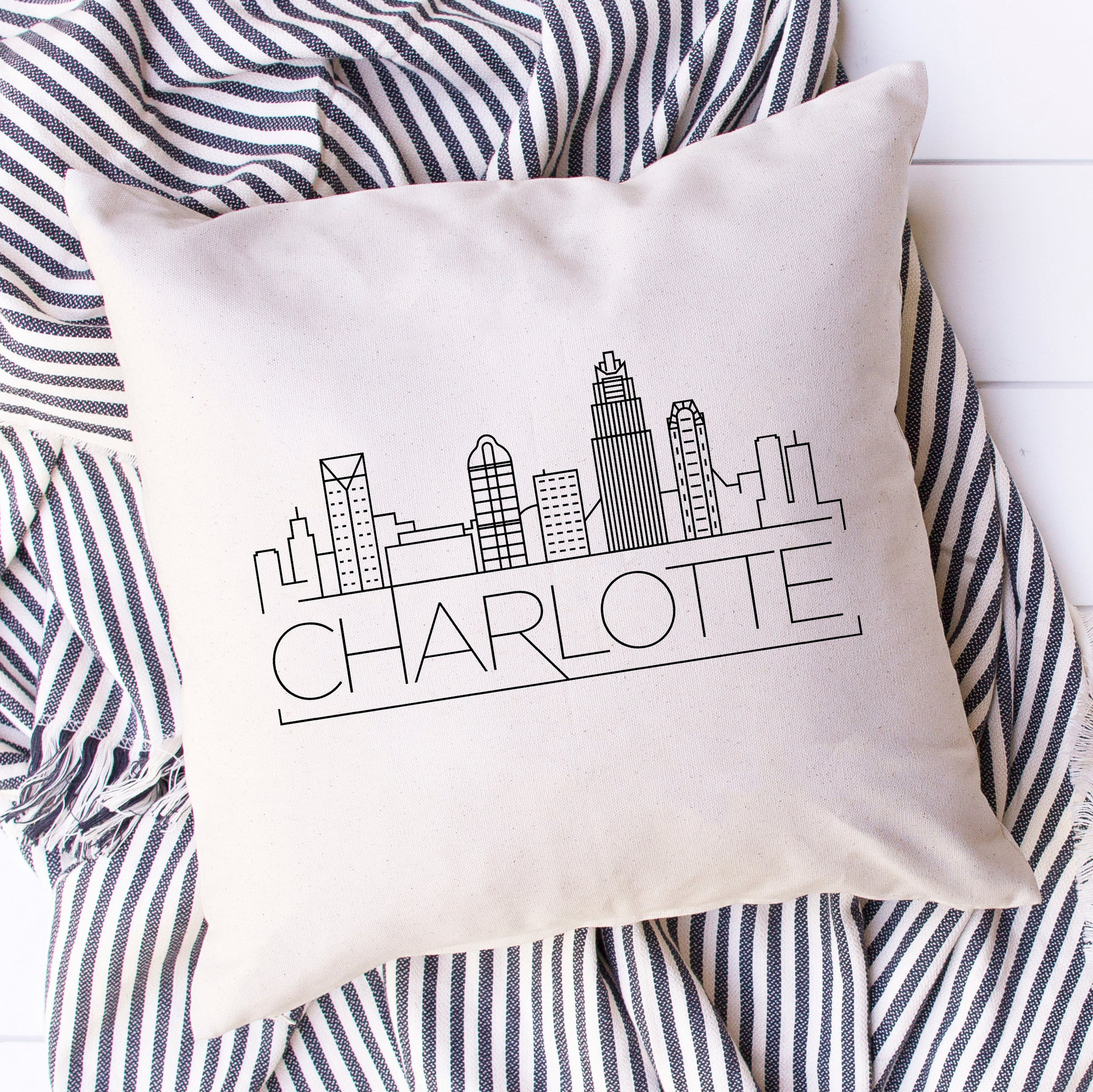 Charlotte Skyline Pillow Cover