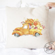 Orange Truck with Pumpkins Pillow Cover - Fall / Autumn Pillow Cover