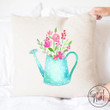Watering Can Pillow Cover, Spring Pillow Cover
