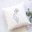 Modern Line Art Floral Bouquet pillow cover