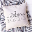 Seattle Skyline Pillow Cover