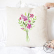 Watercolor Flowers Pillow Cover, Spring Pillow