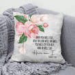 Bible Verse Pillow - Jesus Pillow - Flower Art Pillow - Gift For Christian - Then you will call, and the Lord will answer Isaiah 58:9 Throw Pillow