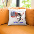Bible Verse Pillow - Jesus Pillow - Jesus Face, American Flag - Gift For Christian - One Nation Under God Christian Pillow