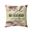 Bible Verse Pillow - Jesus Pillow - Feathers Pillow - Gift For Christian - He Will Cover You With His Feathers Psalm 91:4 Pillow