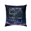 Bible Verse Pillow - Jesus Pillow - Galaxy Sky Pillow - Gift For Christian - Take captive every thought 2 Corinthians 10:5 Throw Pillow