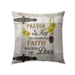 Bible Verse Pillow - Jesus Pillow - Lily Flower Pillow - Gift For Christian - Prayer Is The Key To Heaven Christian Pillow