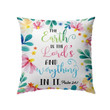 Bible Verse Pillow - Jesus Pillow - Flower Art Pillow - Gift For Christian - The earth is the Lord?s and everything in it Psalm 24:1 pillow