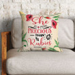 Bible Verse Pillow - Jesus Pillow- Gift For Christian - She Is More Precious Than Rubies Proverbs 3:15 Pillow
