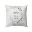 Bible Verse Pillow - Jesus Pillow - Flower Frame Pillow - Gift For Christian - The Lord keeps watch over you as you come and go Throw Pillow