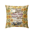 Bible Verse Pillow - Jesus Pillow - Sunflower Pillow - Gift For Christan - Psalm 113:9 He gives the childless woman a family Throw Pillow
