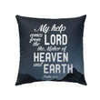 Bible Verse Pillow - Jesus Pillow - Night Mountain Pillow - Gift For Christan - Psalm 121:2 My help comes from the Lord Throw Pillow