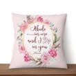 Bible Verse Pillow - Jesus Pillow - Christian, Wreath Pillow - Gift For Christian - John 15:4 Abide in me and I in you Pillow