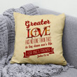 Bible Verse Pillow - Jesus Pillow - Christian, Cross Pillow - Gift For Christian - John 15:13 Greater love has no one than this Pillow