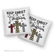 Jesus Pillow - Christian, Snowflakes, Three Crosses, Buffalo Plaid Leopard Pillow - Gift For Christian - Keep Christ in Christmas Pillow