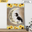 Dog Cat Portrait Canvas - Personalized Dog Cat Memorial Canvas - Custom Gift For Dog Cat Lovers - I Miss You To The Moon And Back
