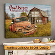 Couple Landscape Canvas - Personalized God, Car, Farm Canvas - Custom Gift For Christian Couple, Spouse, Lover - God Knew My Heart Needed You