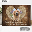 Dog Cat Landscape Canvas - Personalized Dog Cat Memorial Canvas - Custom Gift For Dog Cat Lovers - Your Wings Were Ready But My Heart Was Not