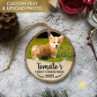 Pet's First Christmas 2021 Dog Cat Wood Slice Ornament HN590