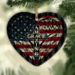 Jesus Heart Ceramic Ornament- The US Wings Heart Ceramic Ornament - Christian Gift - Amazing Grace