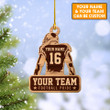 Football Roster Personalized Custom Shaped Wood Ornament - Custom Gift for Son, Daughter and Football Lovers