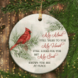 Memorial Gift - Heaven Heart Ceramic Ornament - Red Cardinal, My Heart Still Looks For You - Gifts For Family Members, Gifts For Christmas Home Decor, Gifts For Cardinal Lover
