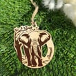 Elephant Personalized Wood Ornament -16A
