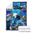 Qhn 3 The Ocean Turtle Whale Dolphin Blanket Premium Blanket