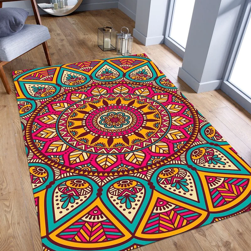 Colorful Mandala Large Area Rugs Highlight For Home, Living Room & Outdoor Area Rug
