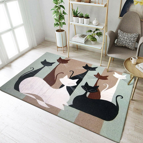 Shadow Cat Rectangle Rug Gift For Cat Lover