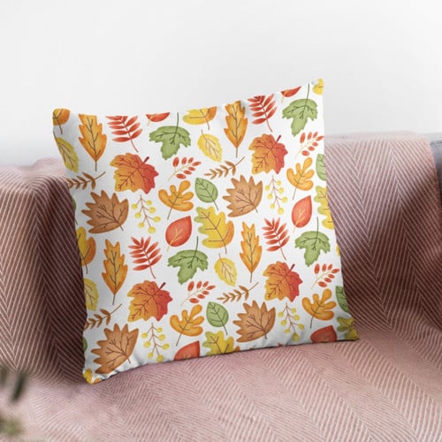 Fall Leaves Pattern Cushion Cover, Autumn Home Decoration Throw Pillow