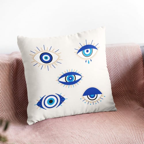 Evil Eye Pillow Cover, Sofa Decoration Evil Eye Pattern Throw Pillow