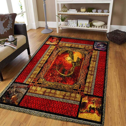 Dragon Celtic Large Area Rugs Highlight For Home, Living Room & Outdoor Area Rug