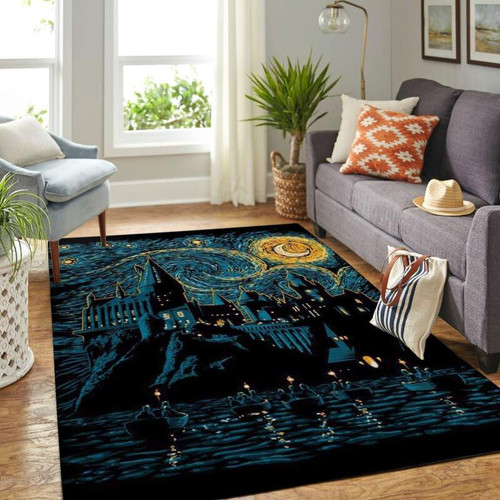 Hogwarts By Night Large Area Rugs Highlight For Home, Living Room & Outdoor Area Rug