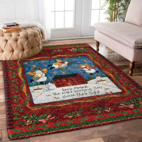 Christmas Snowman House Large Area Rugs Highlight For Home, Living Room & Outdoor Area Rug